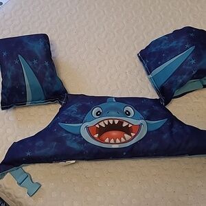 Kids Toddler Life Jacket Swim Aid Vest Child Arm Band Floatie Pool Beach Blue